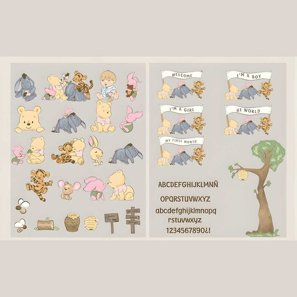 Kit Digital Ursinho Pooh Vintage #2 Png Premium