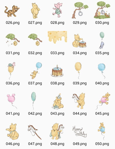 Kit Digital Ursinho Pooh Vintage Png Premium