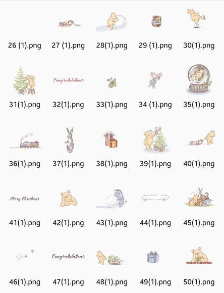 Kit Digital Ursinho Pooh Vintage Natal Png Premium