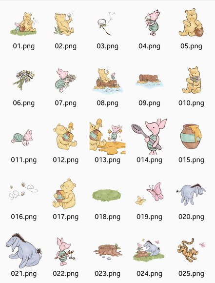Kit Digital Ursinho Pooh Vintage Png Premium