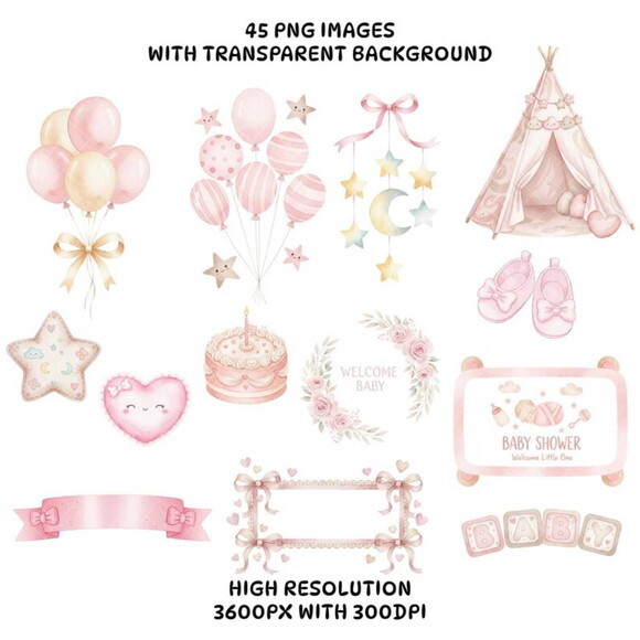 Kit Digital Ursinho Rosa Aquarela #16