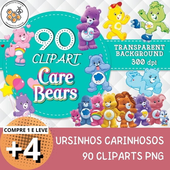 Kit Digital Ursinhos Carinhosos - Care Bears 90 Png