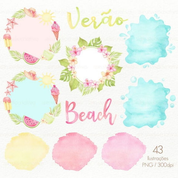 Kit Digital Verão Aquarela
