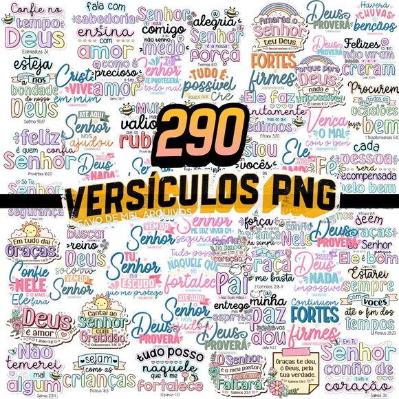 Kit Digital Versículos Png - Mega Pack