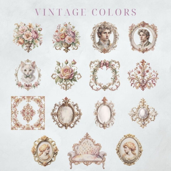 Kit Digital Vintage Barroco Aquarela (msp)