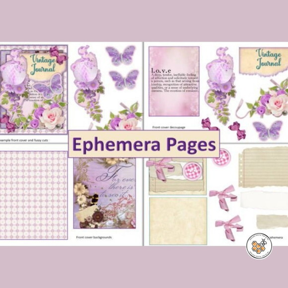 Kit Digital Vintage Journal Violeta - Kit Digital Premium