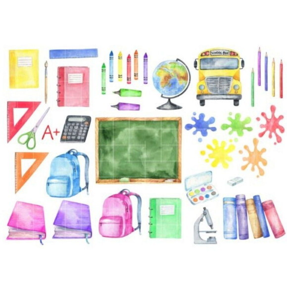 Kit Digital Volta às Aulas Aquarela - School Watercolor