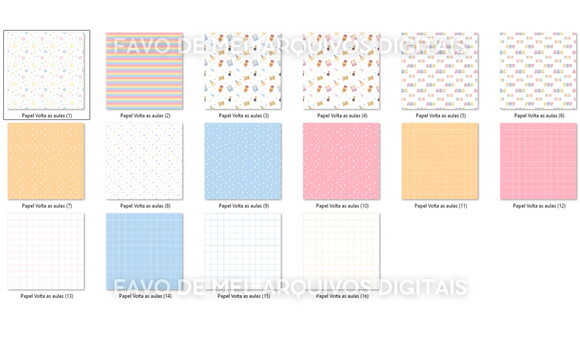 Kit Digital Volta às Aulas Aquarela #6 (pague 1 Leve +4) Png
