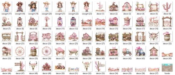 Mega Pack Digital Cowgirl Boiadeira Menina Aquarela