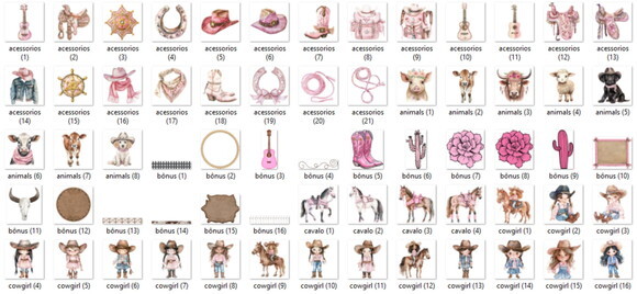 Mega Pack Digital Cowgirl Boiadeira Menina Aquarela
