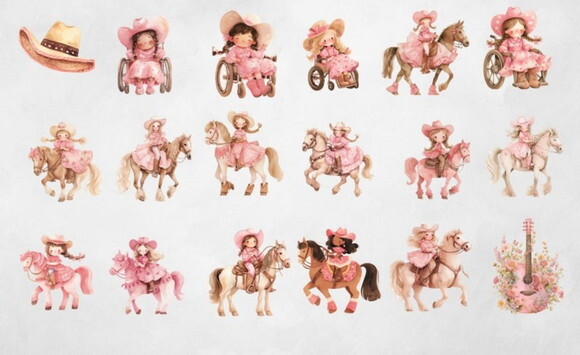 Mega Pack Digital Cowgirl Boiadeira Rosa (tpa)