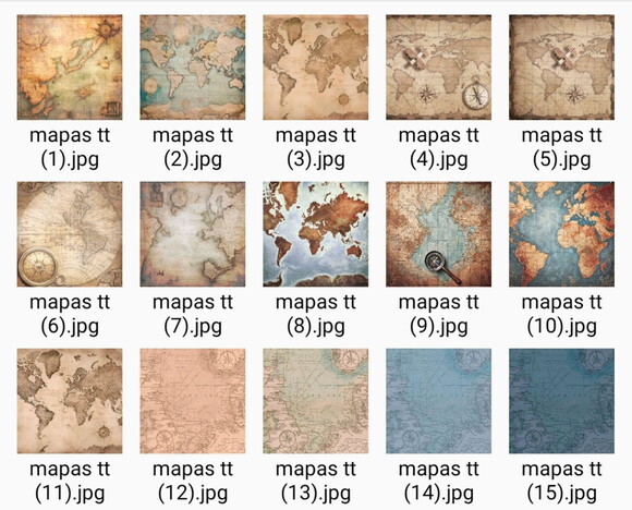 Papéis Digitais Viagem Volta ao Mundo - Mapas