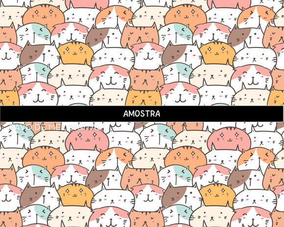Papel Digital Animais Cute Kawaii Fundo Estampa Fofa