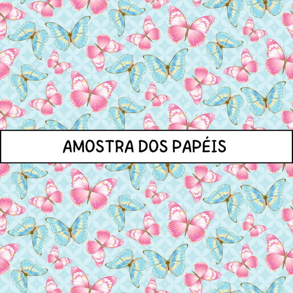 Papel Digital Borboletas Aquarela - Beautiful Butterfly