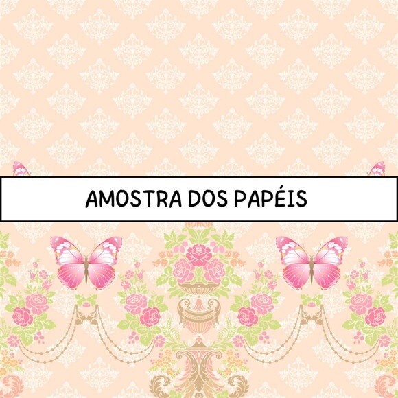 Papel Digital Borboletas Aquarela - Beautiful Butterfly
