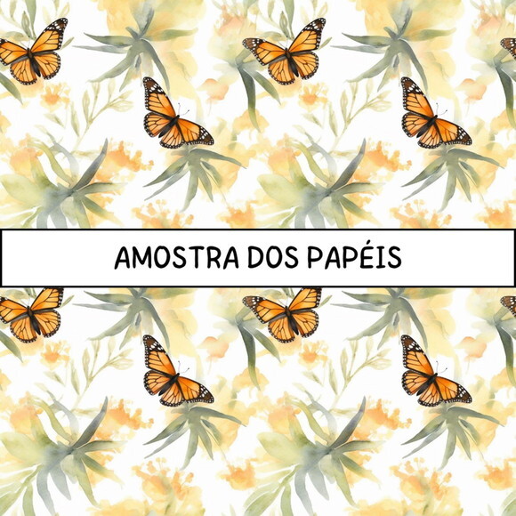 Papel Digital Borboletas Aquarela - Watercolor Butterflies