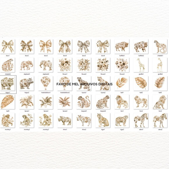 Papel Digital Chá de Bebê Bege Neutro Toile Du Jouy Aquarela