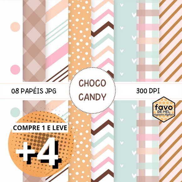 Papel Digital Chocolate Candy Color