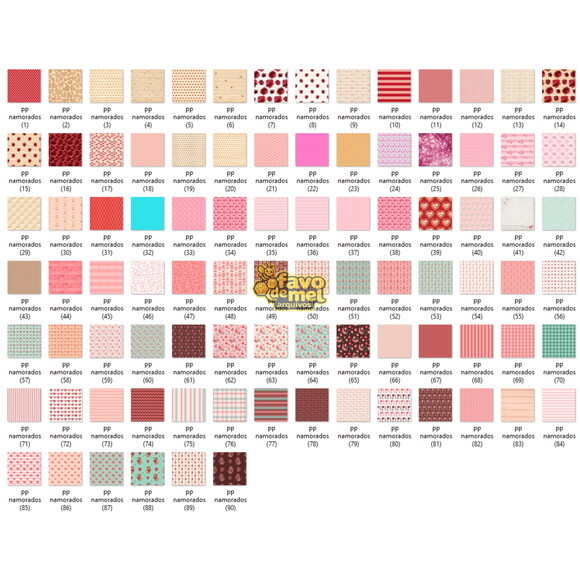 Papel Digital Dia dos Namorados - 90 Papeis Jpg