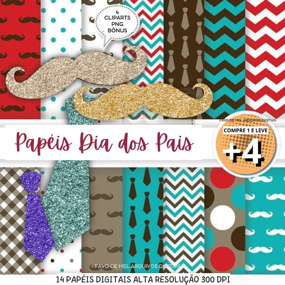 Papel Digital Dia dos Pais Masculino Gentleman Jpg