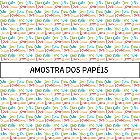 Papel Digital Dinossauro Cute Menino - Dino Love