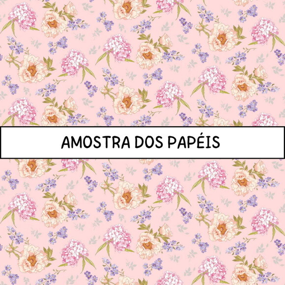 Papel Digital Floral Jardim Shabby Chic - Beautiful Garden