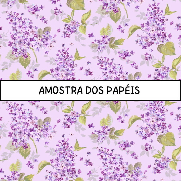 Papel Digital Floral Lilás e Roxo - Lovely Lilac