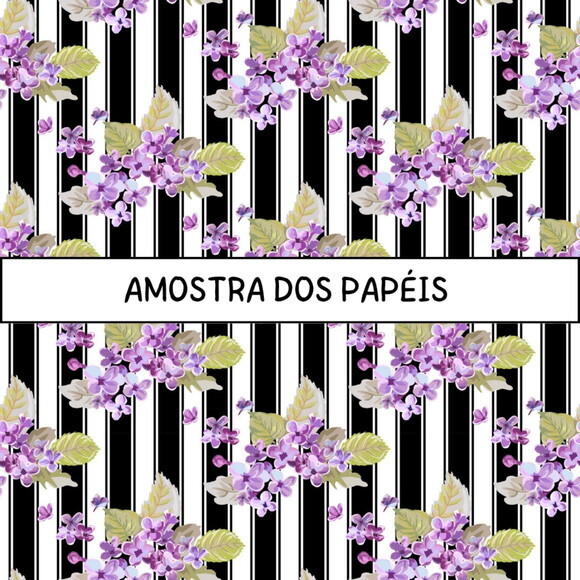 Papel Digital Floral Lilás e Roxo - Lovely Lilac