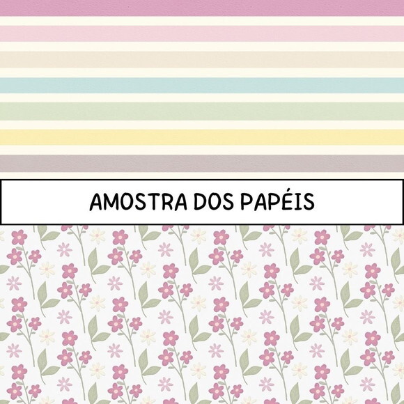 Papel Digital Floral Suave - Flowers