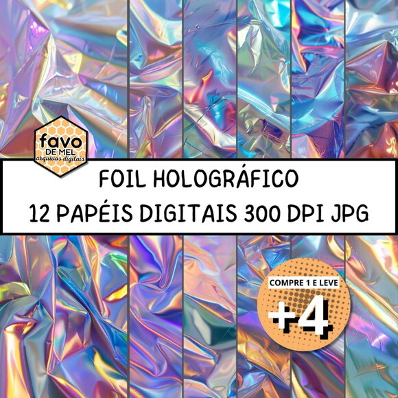Papel Digital Foil Holográfico - Holographic Pattern