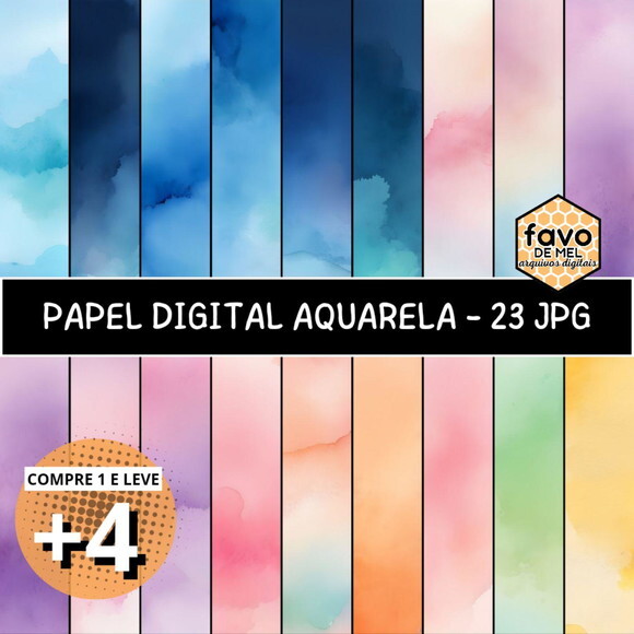 Papel Digital Fundo Aquarela - Dreamy Background