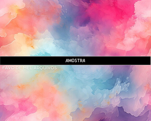 Papel Digital Fundo Aquarela Rainbow (pague 1 Leve +4)