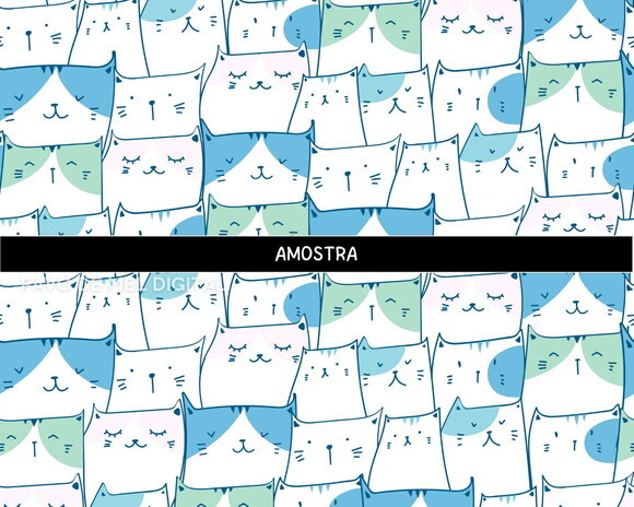Papel Digital Jpg Gatinhos Kawaii 3 Fundo Estampa