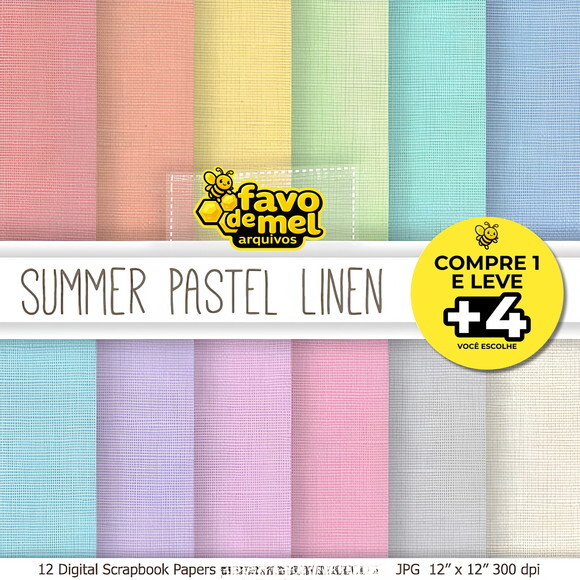 Papel Digital Linho Candy Color
