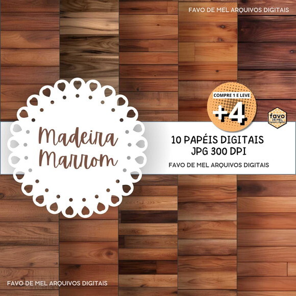 Papel Digital Madeira #3 - Textura Madeira Marrom Jpg