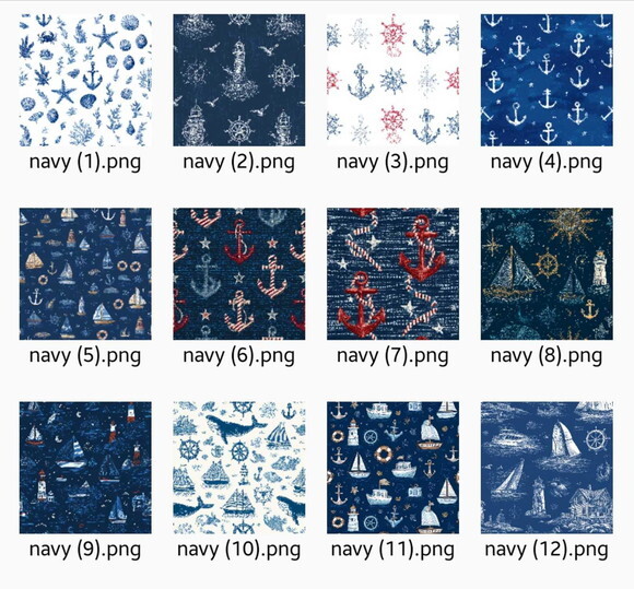 Papel Digital Marinha - Estampa Náutica Navy Jpg