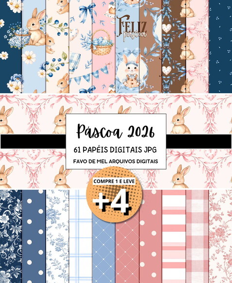 Papel Digital Páscoa Aquarela 2026