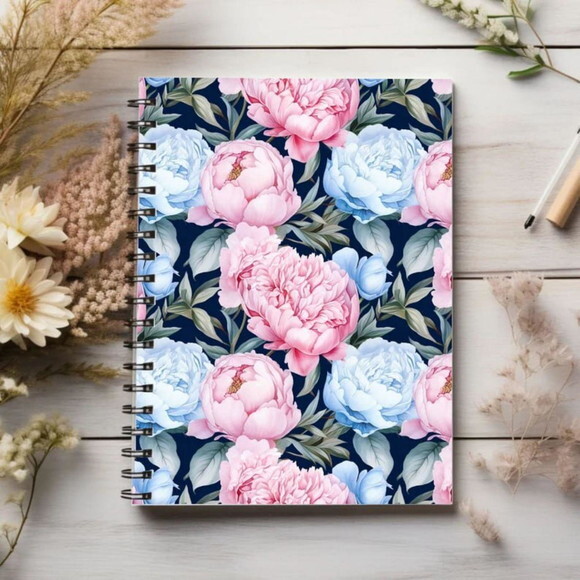Papel Digital Rosa e Azul Floral - Rococo Pink And Blue