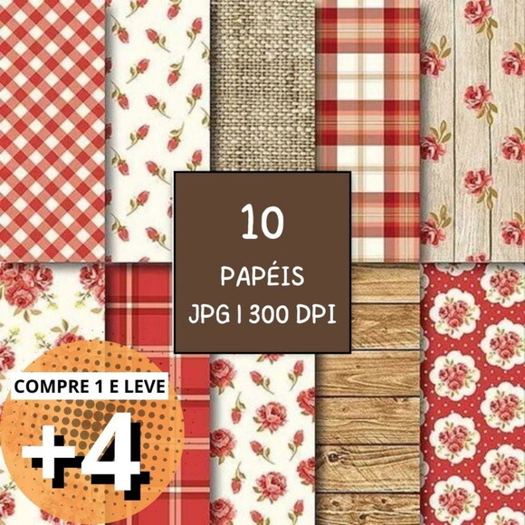 Papel Digital Shabby Chic 08 - Red Roses