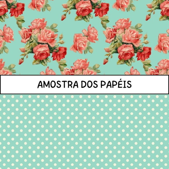 Papel Digital Shabby Chic Menta