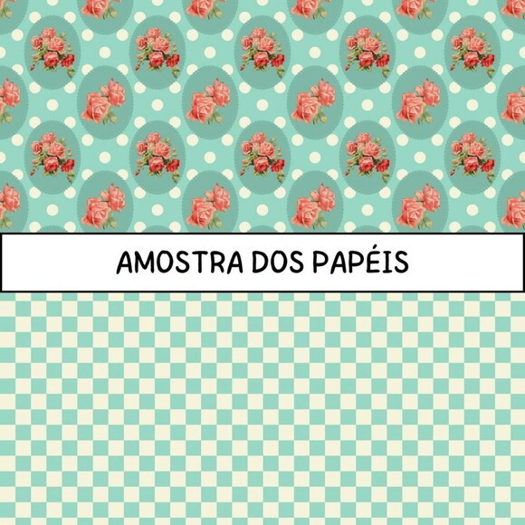 Papel Digital Shabby Chic Menta