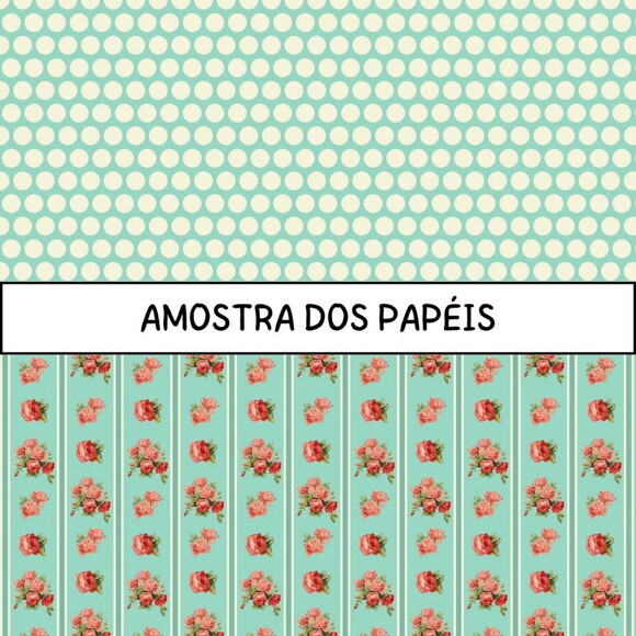 Papel Digital Shabby Chic Menta