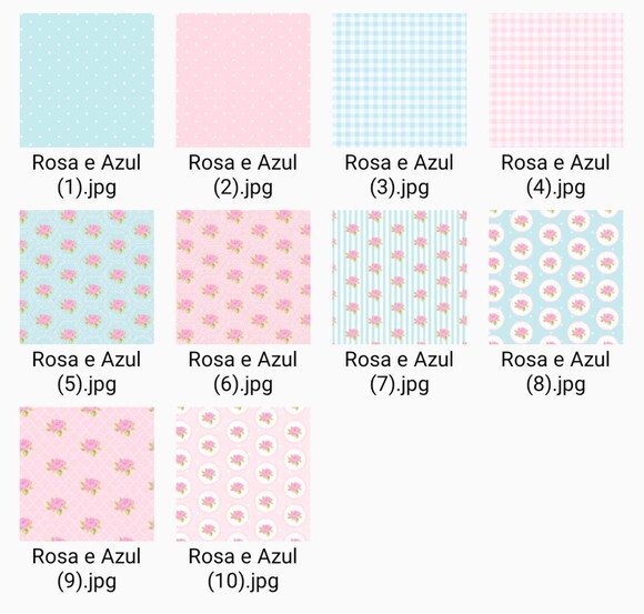 Papel Digital Shabby Chic Rosa e Azul Floral (qd)