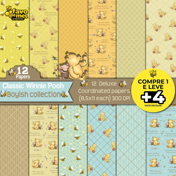 Papel Digital Ursinho Pooh Vintage
