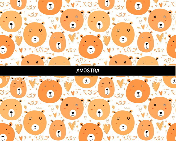 Papel Digital Ursinhos Kawaii 2 Fundo Jpg Estampa de Ursinho