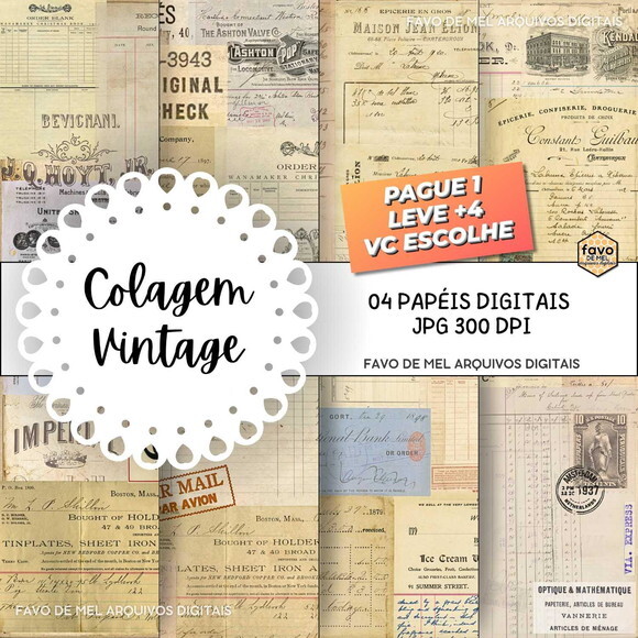 Papel Digital Vintage #123 Colagem Antiga Scrapbook Jpg
