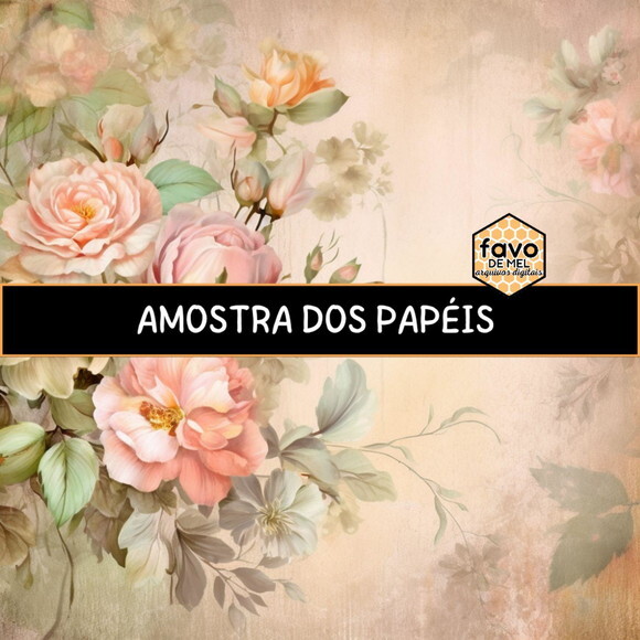 Papel Digital Vintage 103 Rosas - Smooth Roses