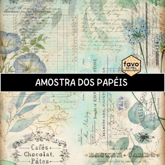 Papel Digital Vintage 105 - Botanical Shabby