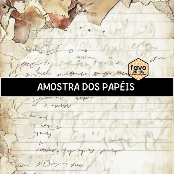 Papel Digital Vintage 108 - Antique Script Junk Journal