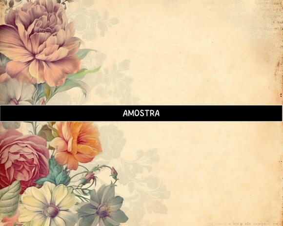 Papel Digital Vintage 112 Floral Aquarela